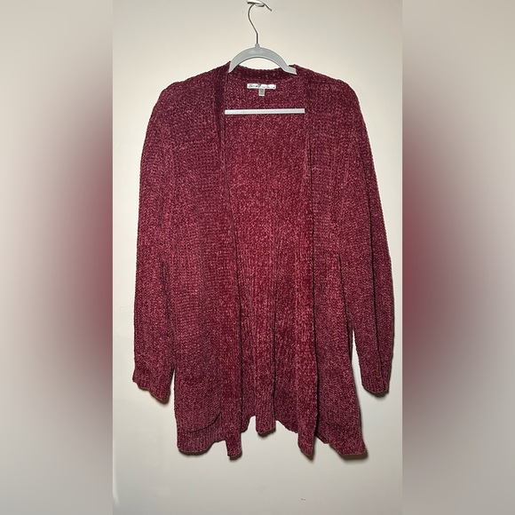 Seven7 Women's Burgundy Grannycore Open Front Cardigan Size XXL - Picture 1 of 14